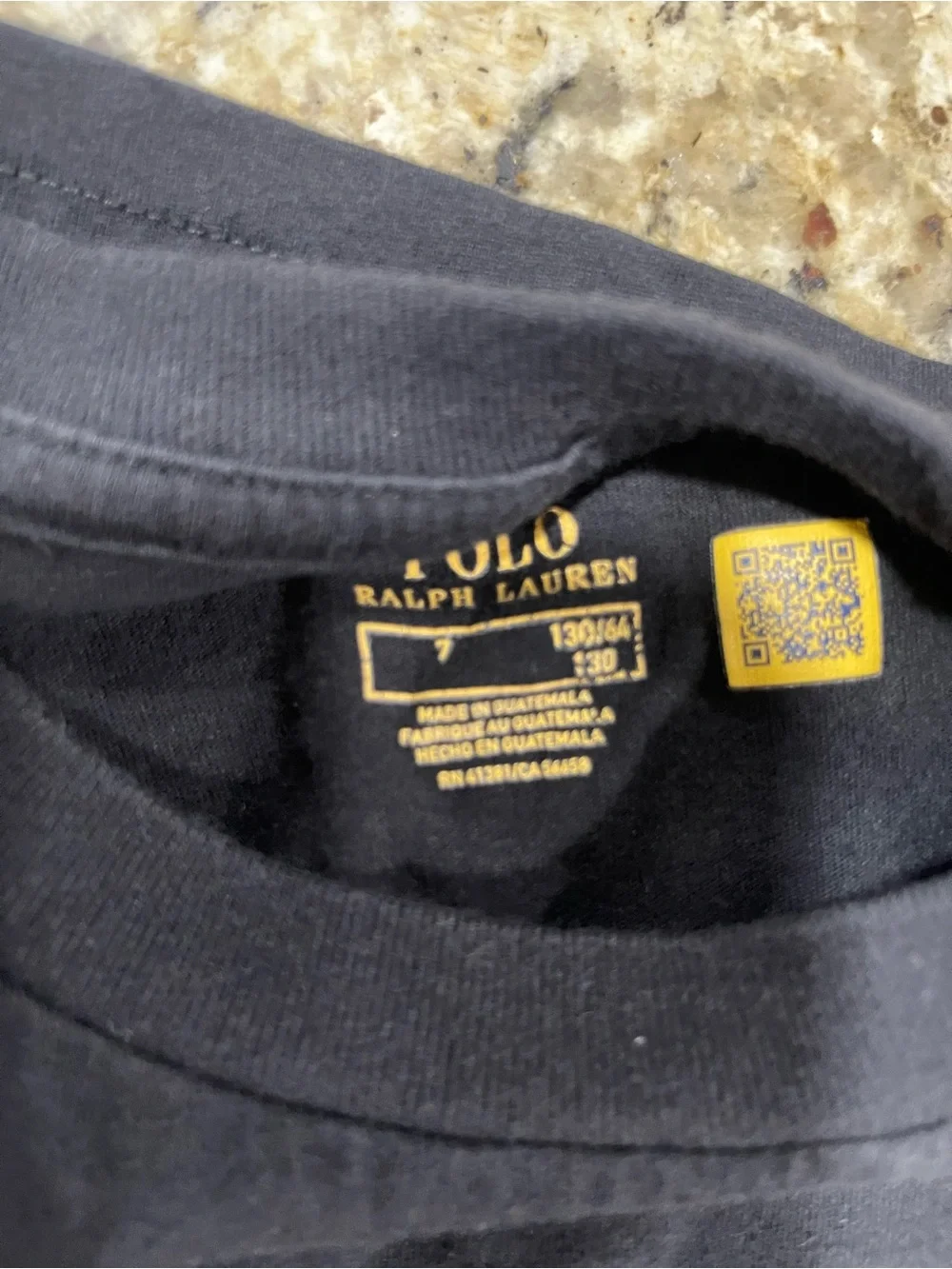 Ralph Lauren Navy Short Sleeve Tee with Yellow Pony